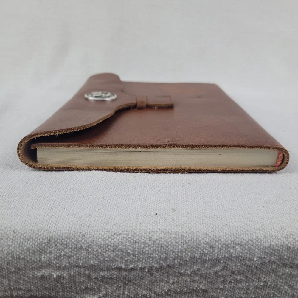 Auburn Tigers Brown Leather Journal Notebook AU Logo Silver Emblem NCAA Fan Gear
